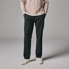 Load image into Gallery viewer, Green Dark Straight Fit Stretch Chinos Trousers
