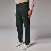 Load image into Gallery viewer, Green Dark Straight Fit Stretch Chinos Trousers
