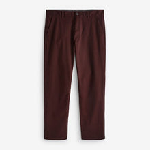 Load image into Gallery viewer, Burgundy Dark Straight Fit Stretch Chinos Trousers
