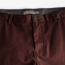 Load image into Gallery viewer, Burgundy Dark Straight Fit Stretch Chinos Trousers
