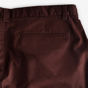 Burgundy Dark Straight Fit Stretch Chinos Trousers