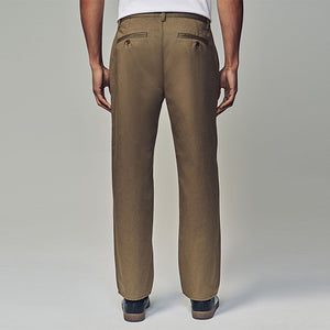 Light Tan Straight Fit Utility Chino 100% Cotton Trousers