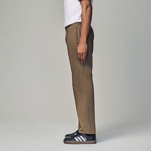 Light Tan Straight Fit Utility Chino 100% Cotton Trousers