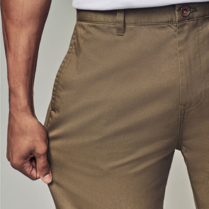 Light Tan Straight Fit Utility Chino 100% Cotton Trousers