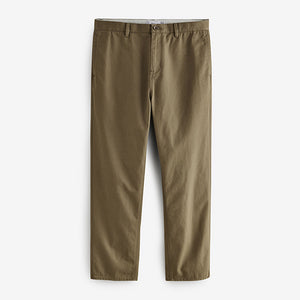 Light Tan Straight Fit Utility Chino 100% Cotton Trousers