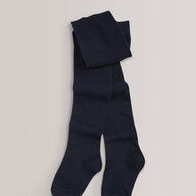 Load image into Gallery viewer, Navy Blue Regular Length 3 Pack Cotton Rich School Tights
