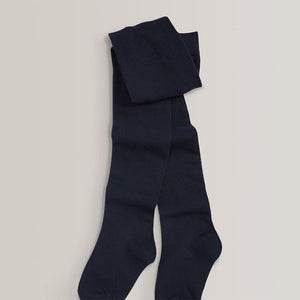Navy Blue Regular Length 3 Pack Cotton Rich School Tights