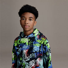 Load image into Gallery viewer, Multi 100% Cotton Graffiti Print Hoodie (3-12yrs)
