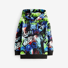 Load image into Gallery viewer, Multi 100% Cotton Graffiti Print Hoodie (3-12yrs)
