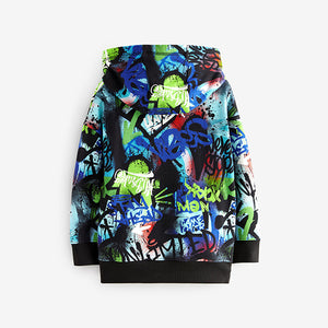 Multi 100% Cotton Graffiti Print Hoodie (3-12yrs)