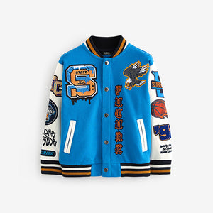 Cobalt Blue Varsity Bomber Jacket (3-12yrs)