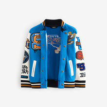 Load image into Gallery viewer, Cobalt Blue Varsity Bomber Jacket (3-12yrs)
