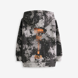 Black/White Digital Print 100% Cotton Hoodie (5-12yrs)