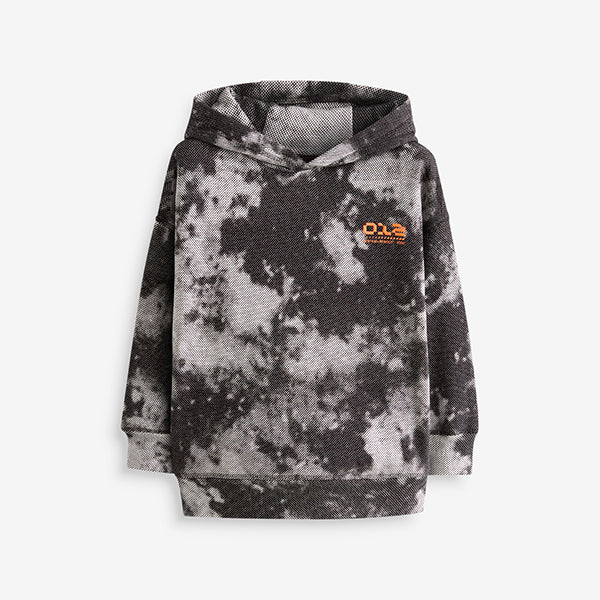 Black/White Digital Print 100% Cotton Hoodie (5-12yrs)