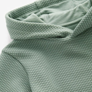 Sage Green Textured Fabric Hoodie (3-12yrs)