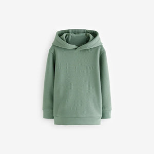 Sage Green Textured Fabric Hoodie (3-12yrs)