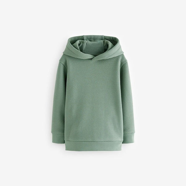 Sage Green Textured Fabric Hoodie (3-12yrs)