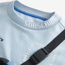Load image into Gallery viewer, Blue Sub5cribe Bag Crew Neck Sweat Top (3-12yrs)

