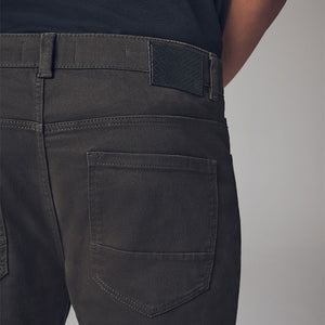 Green Khaki Slim Fit Soft Touch 5 Pocket Jean Style Trousers