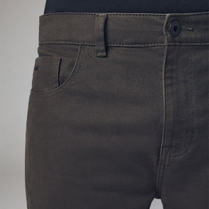 Green Khaki Slim Fit Soft Touch 5 Pocket Jean Style Trousers