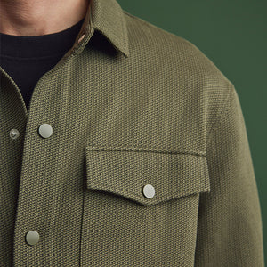 Khaki Green Popper Shacket