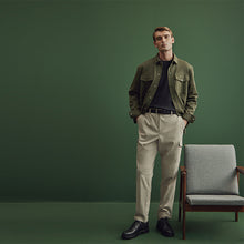Load image into Gallery viewer, Khaki Green Popper Shacket
