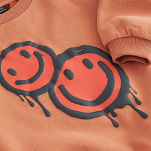 Load image into Gallery viewer, Rust Brown Happy Sweatshirt and Utility Joggers 2 Piece Set (3mths-6yrs)

