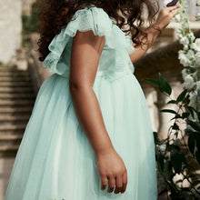 Load image into Gallery viewer, Pale Blue Embroidered Mesh Party Dress (3mths-5-6yrs)
