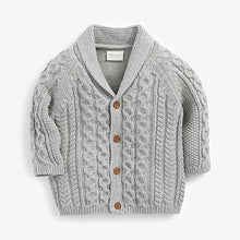 Load image into Gallery viewer, Grey Baby Shawl Cardigan (0mths-18mths)
