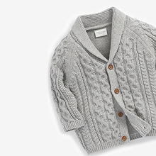 Load image into Gallery viewer, Grey Baby Shawl Cardigan (0mths-18mths)
