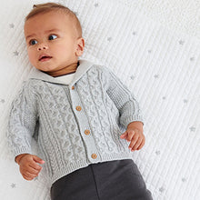 Load image into Gallery viewer, Grey Baby Shawl Cardigan (0mths-18mths)
