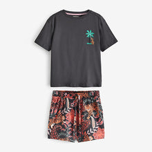 Load image into Gallery viewer, Charcoal Grey Safari Cotton Short Set Pyjamas
