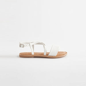 White Leather Sandals