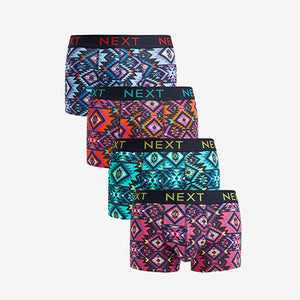 Bright Aztec Pattern 4 pack Hipsters