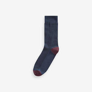 Neutral/Navy Pattern Smart Socks 5 Pack