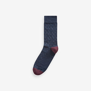 Neutral/Navy Pattern Smart Socks 5 Pack
