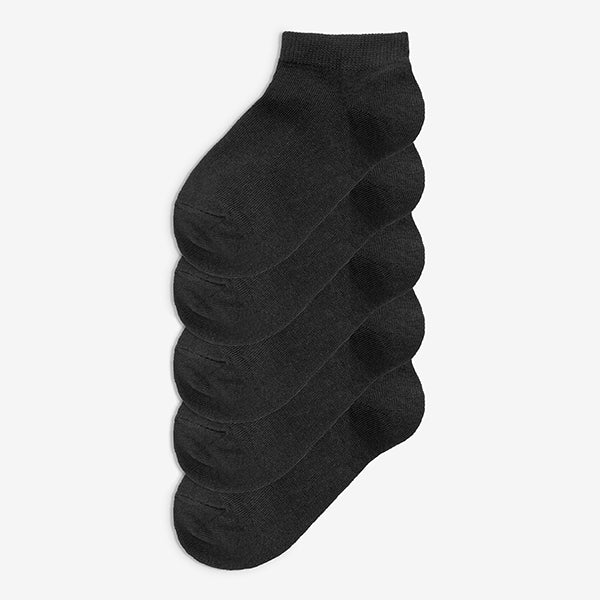 Black 5 Pack Trainer Socks