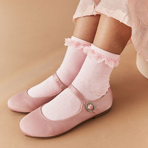 Pink Cotton Rich Ruffle Ankle Socks 2 Pack