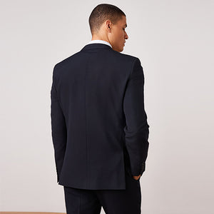 Navy Blue Slim Fit Two Button Suit: Jacket