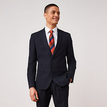 Load image into Gallery viewer, Navy Blue Slim Fit Two Button Suit: Jacket
