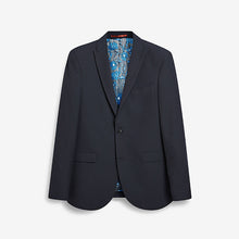 Load image into Gallery viewer, Navy Blue Slim Fit Two Button Suit: Jacket
