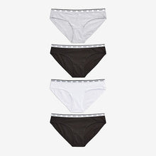 Load image into Gallery viewer, Monochrome Bikini Cotton Rich Logo Knickers 4 Pack
