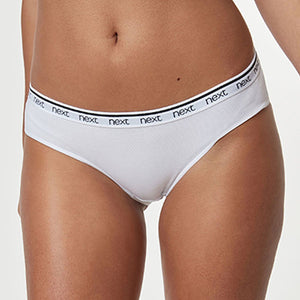 Monochrome Bikini Cotton Rich Logo Knickers 4 Pack