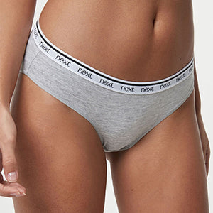 Monochrome Bikini Cotton Rich Logo Knickers 4 Pack