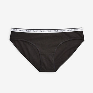 Monochrome Bikini Cotton Rich Logo Knickers 4 Pack