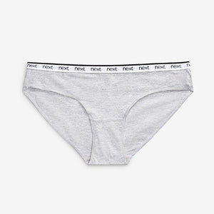 Monochrome Bikini Cotton Rich Logo Knickers 4 Pack