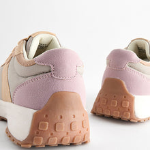 Load image into Gallery viewer, Pink/Grey Lace-Up Chunky Trainers

