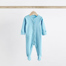 Load image into Gallery viewer, Green/Blue/Orange Baby Cotton Sleepsuits 3 Pack (0-1.5 to 2-yrs)
