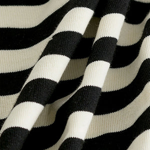 Black/Ecru Stripe Heavyweight Long Sleeve T-Shirt