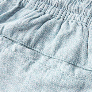 Blue Cotton Linen Dock Shorts